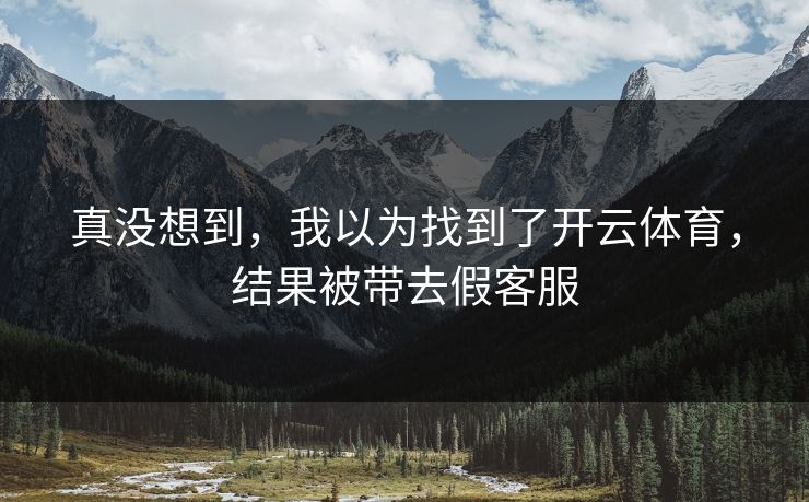 真没想到，我以为找到了开云体育，结果被带去假客服